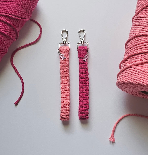 Breast Cancer Awareness Wristlet Keychain