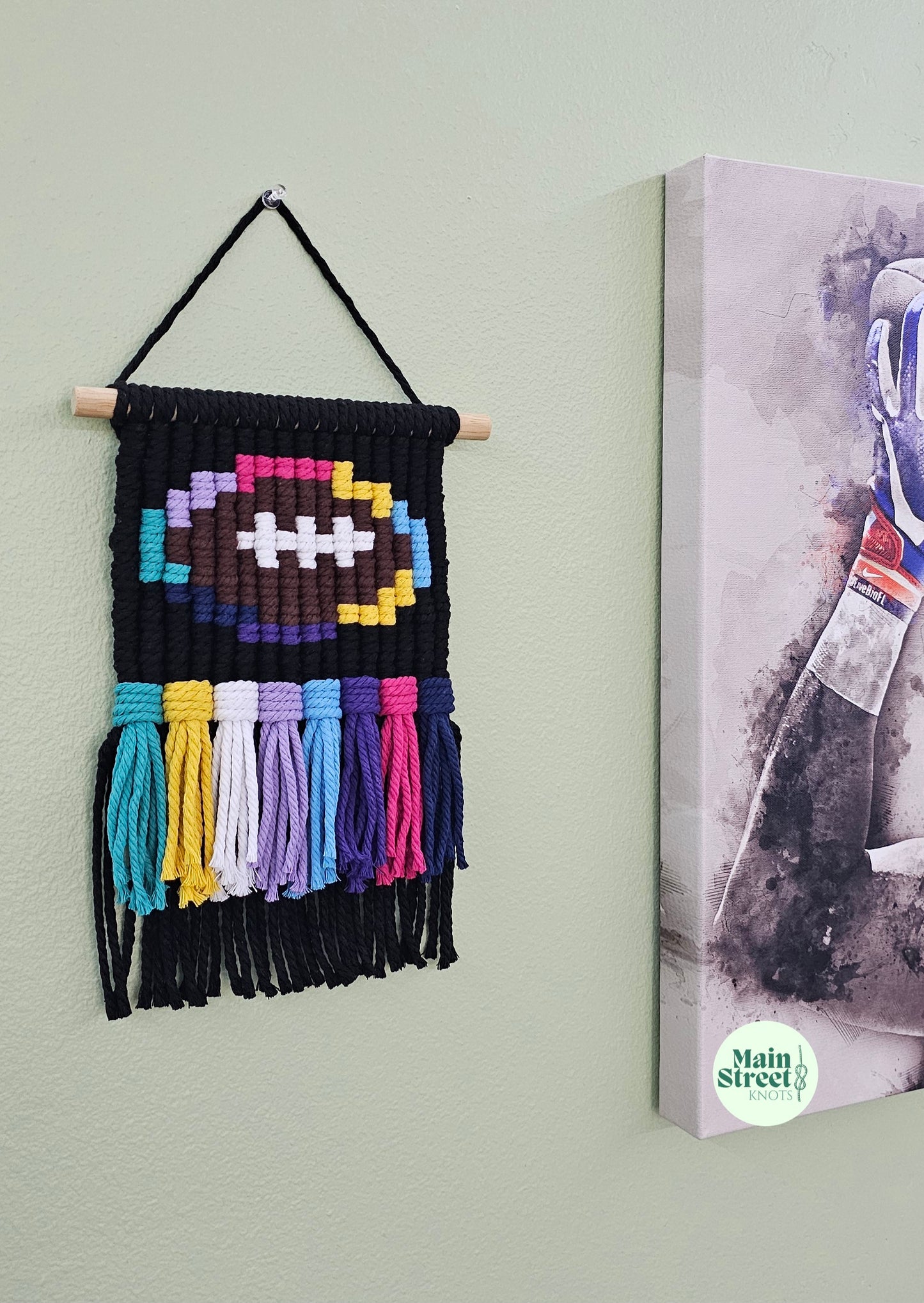 Football Pixel Art Wall Hanging